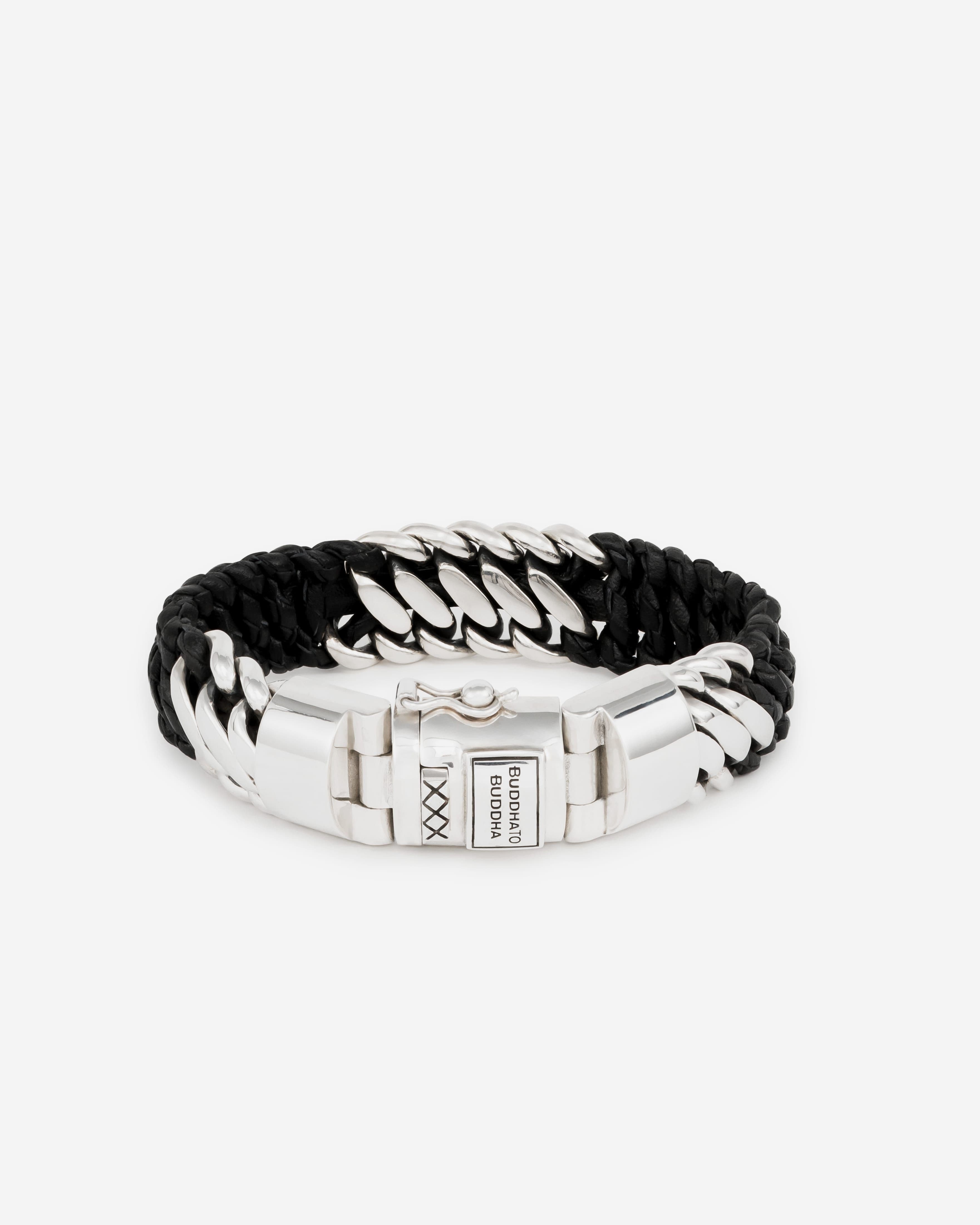Armband Ben Mix Zilver Leer Zwart - View 1
