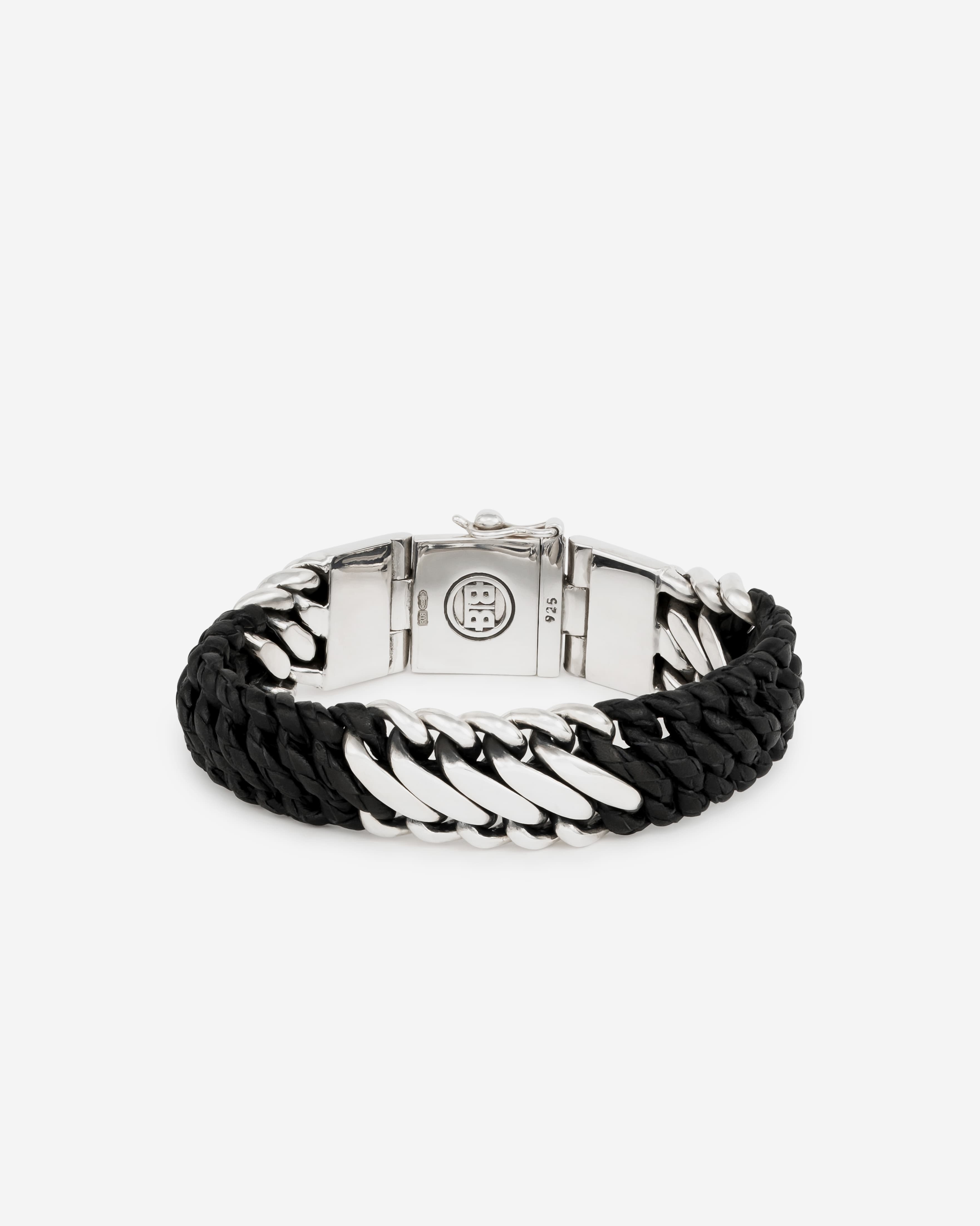 Armband Ben Mix Zilver Leer Zwart thumbnail 2