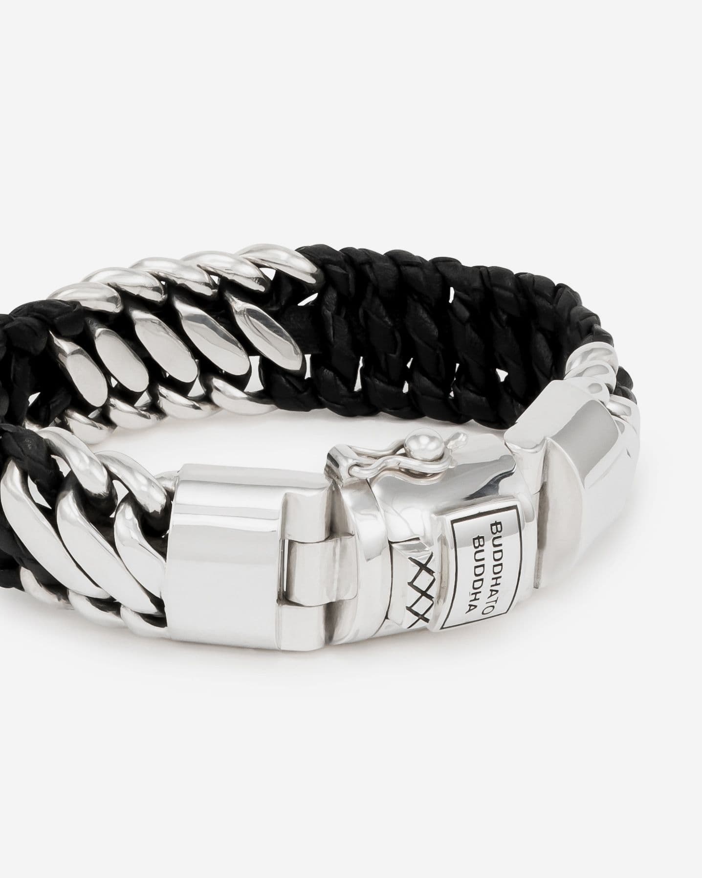 Armband Ben Mix Zilver Leer Zwart thumbnail 3