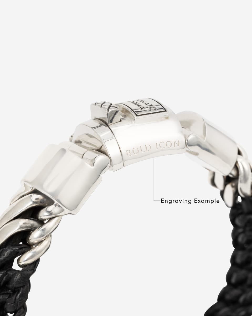 Armband Ben Mix Zilver Leer Zwart thumbnail 4