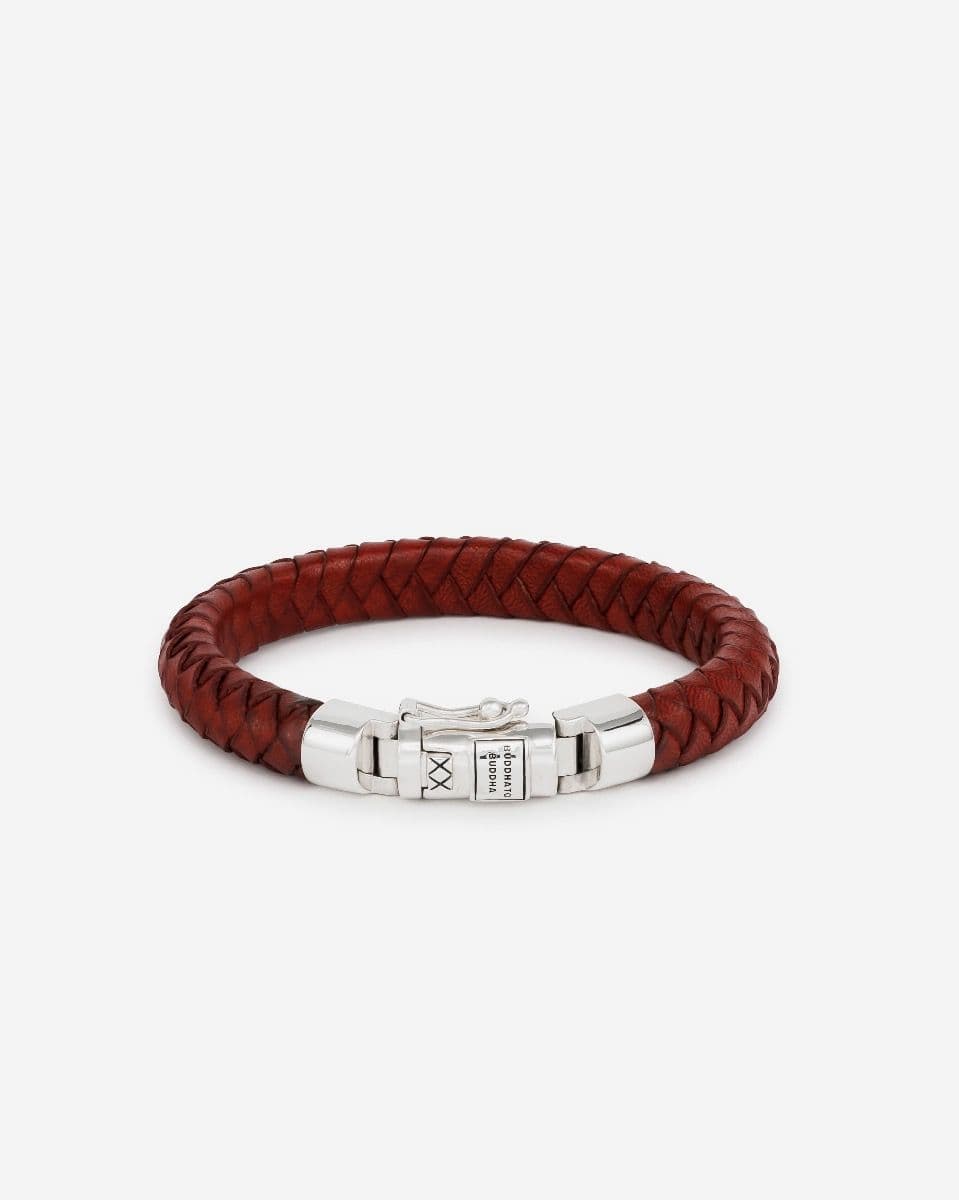 Armband Ben Small Leer Rood - View 1