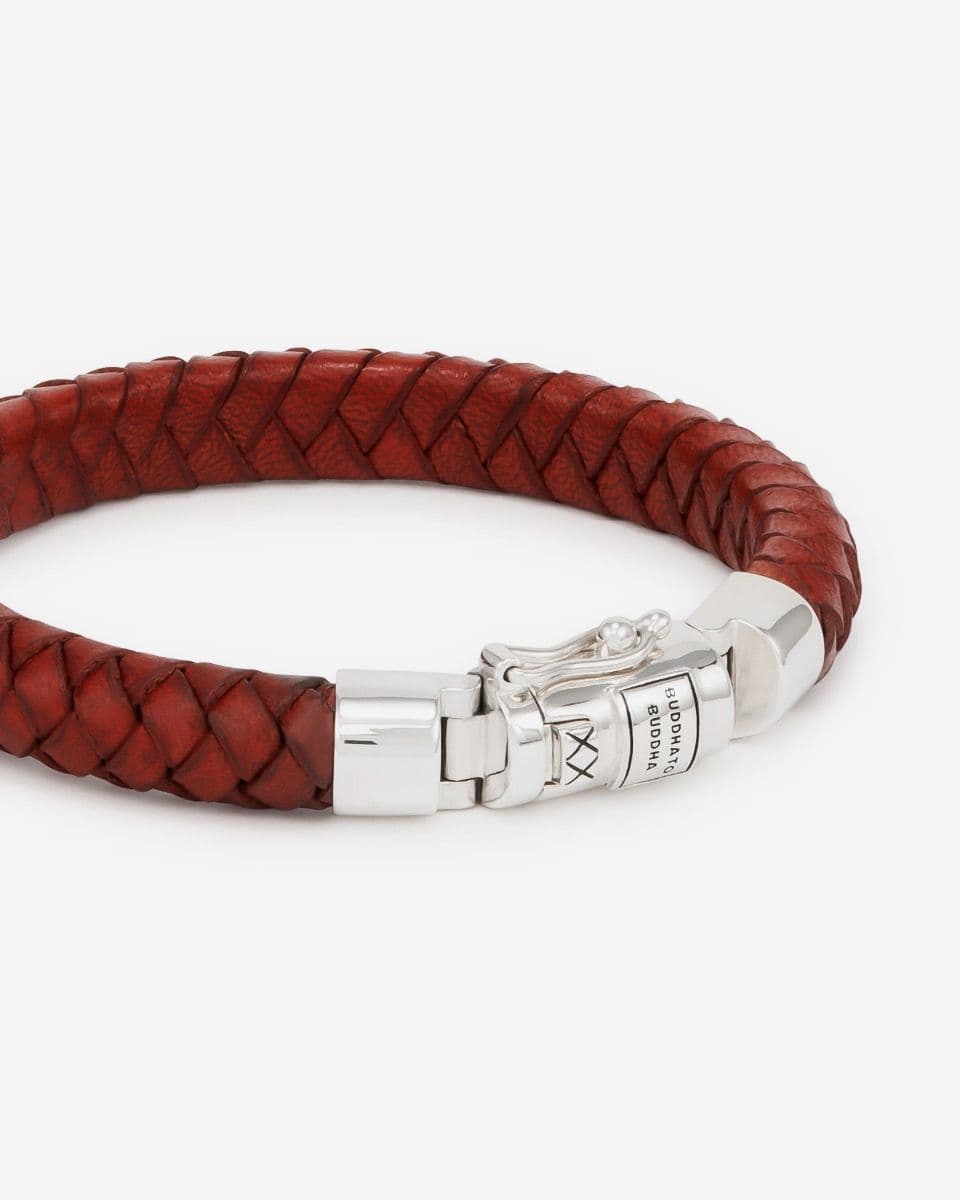 Armband Ben Small Leer Rood thumbnail 2