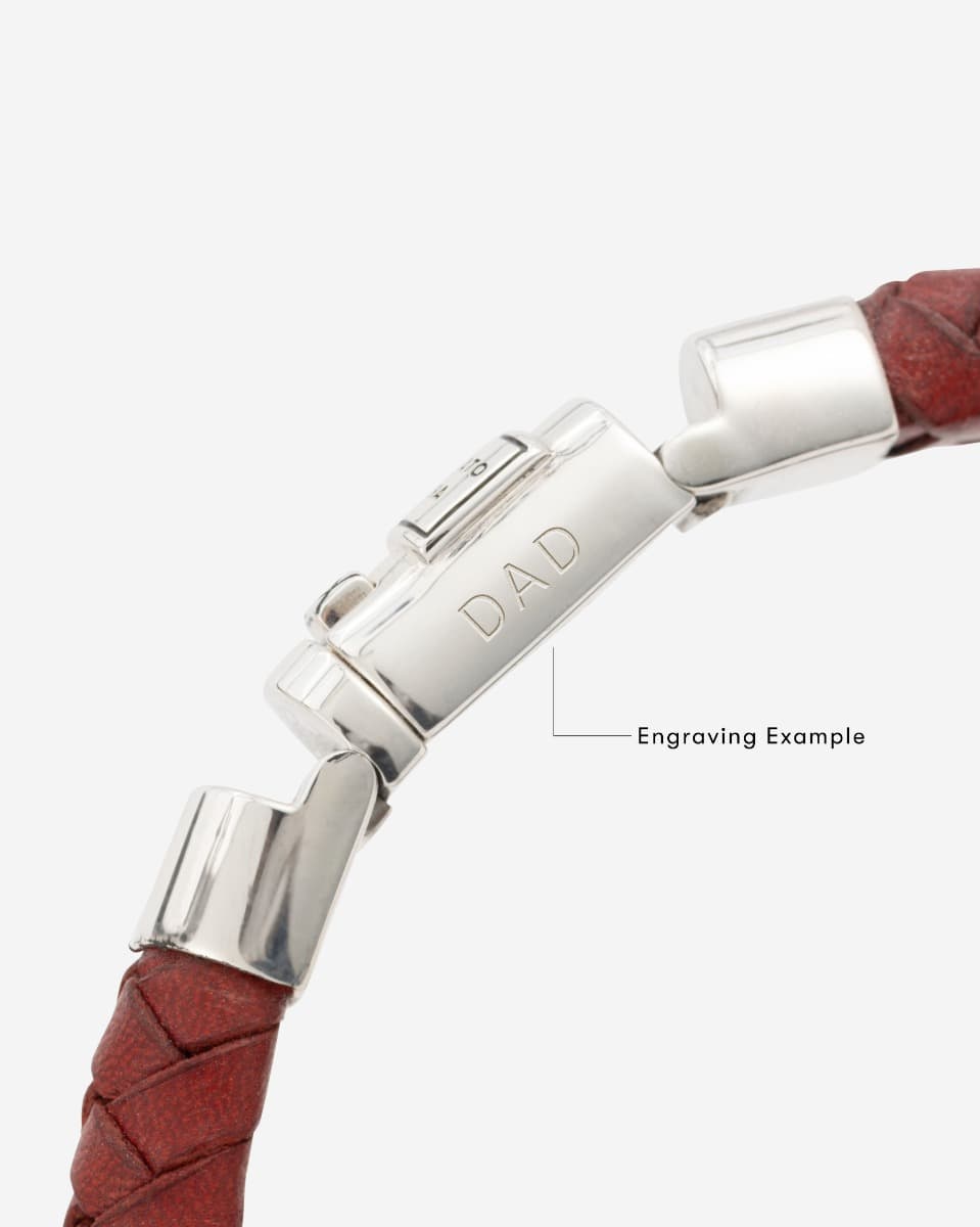 Armband Ben Small Leer Rood thumbnail 3
