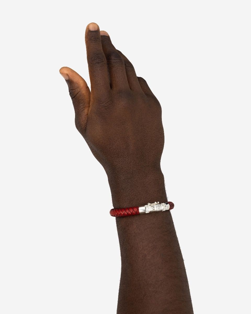 Armband Ben Small Leer Rood thumbnail 5