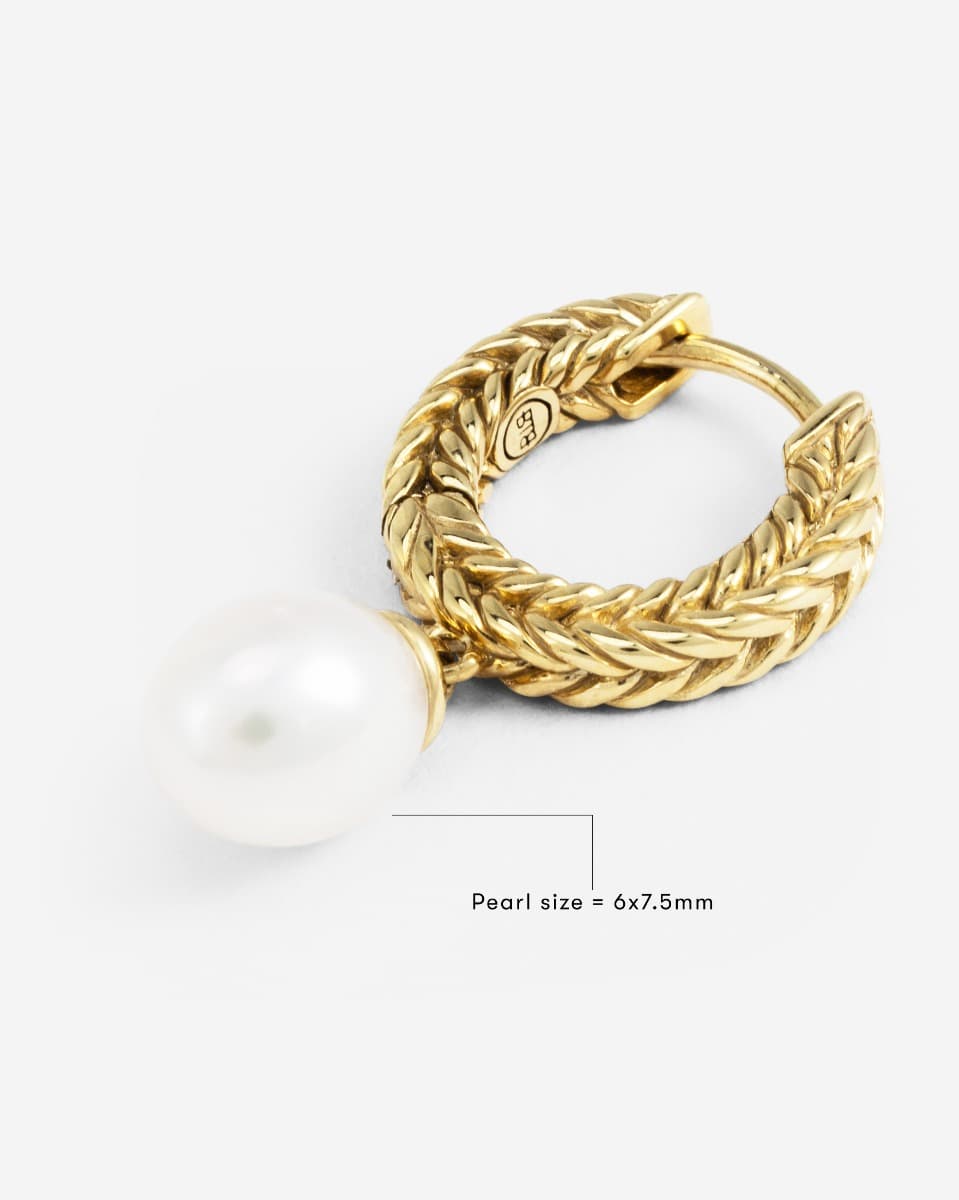 Barbara Hoops Parel Verguld Zilver thumbnail 2