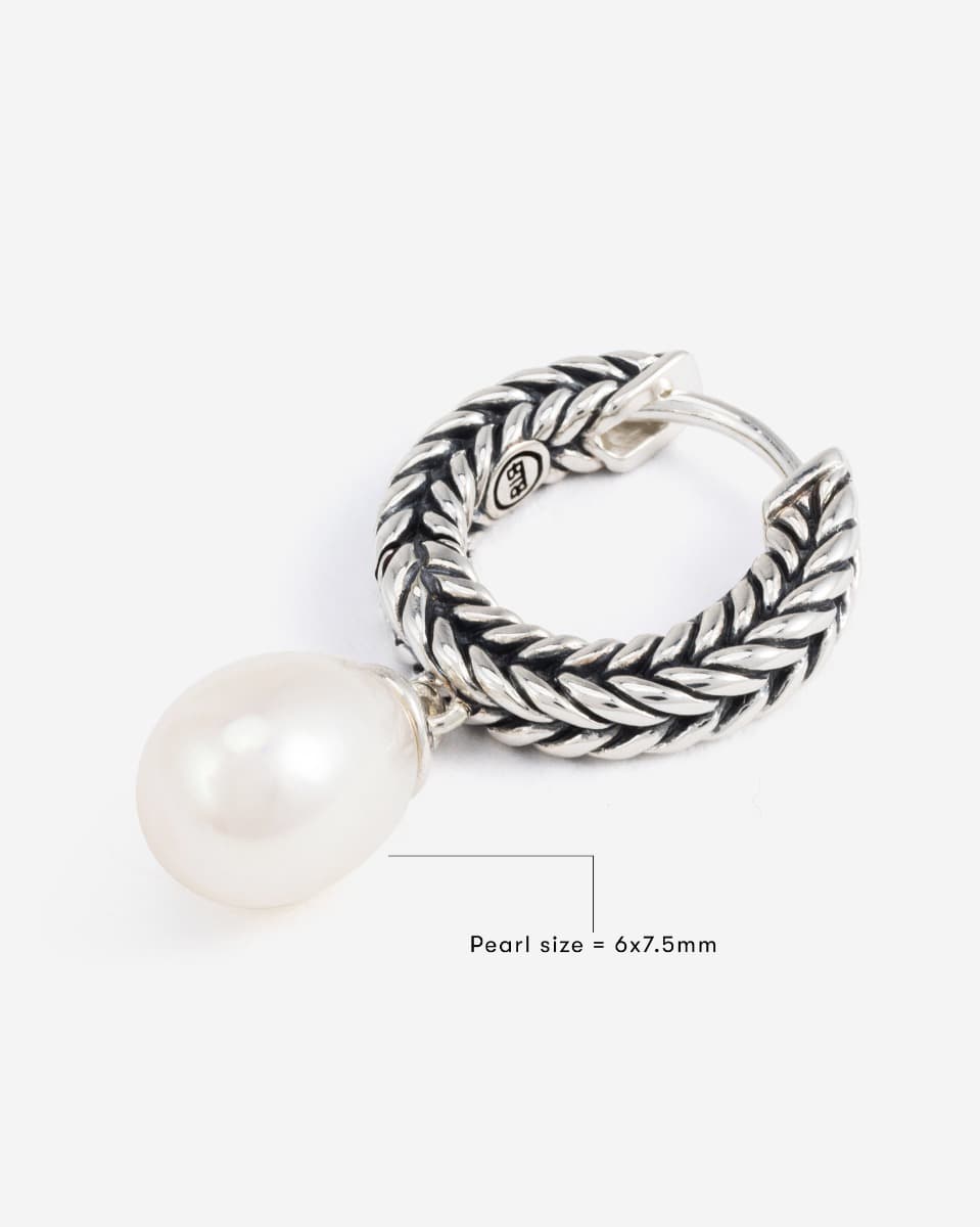 Barbara Hoops Parel Zilver thumbnail 2