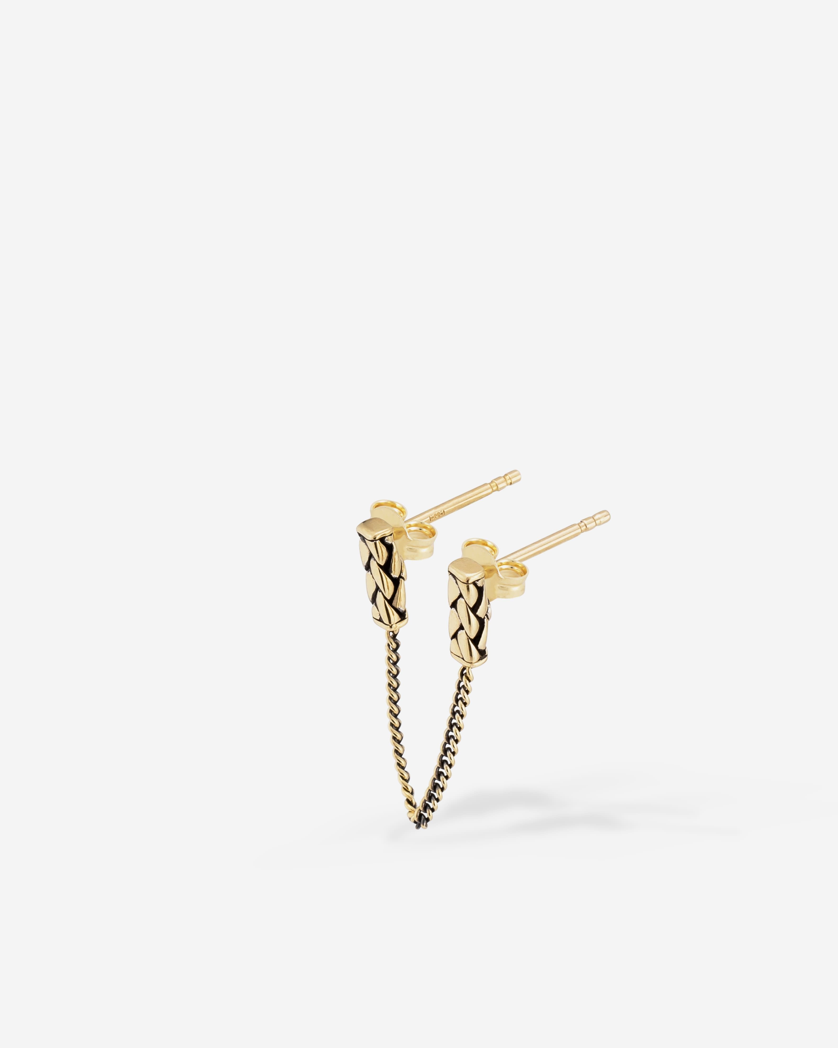 Oorknopje George Double 14kt Goud Single Piece - View 1