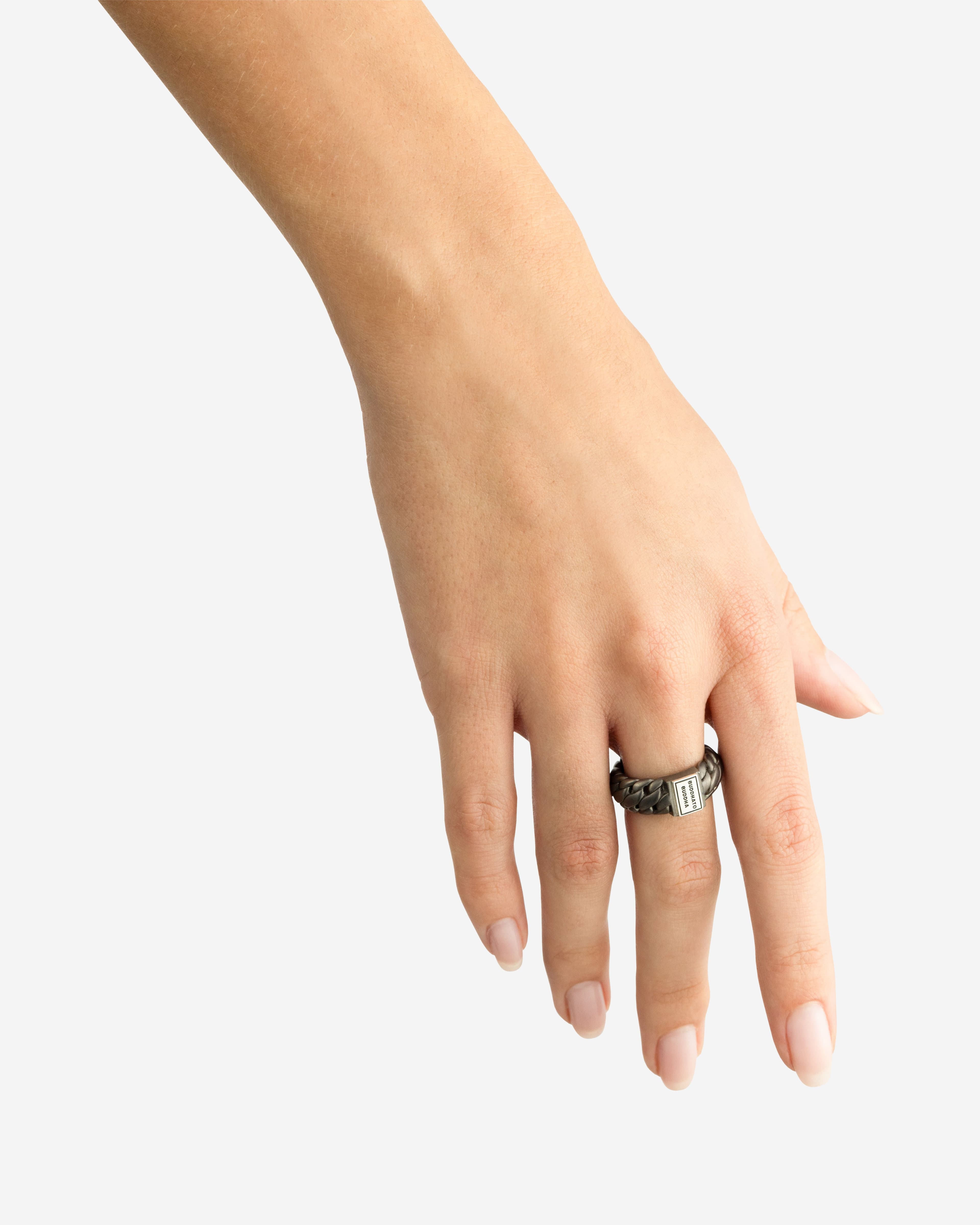 Ring Ben Small Zwart Rhodium Zilver thumbnail 3