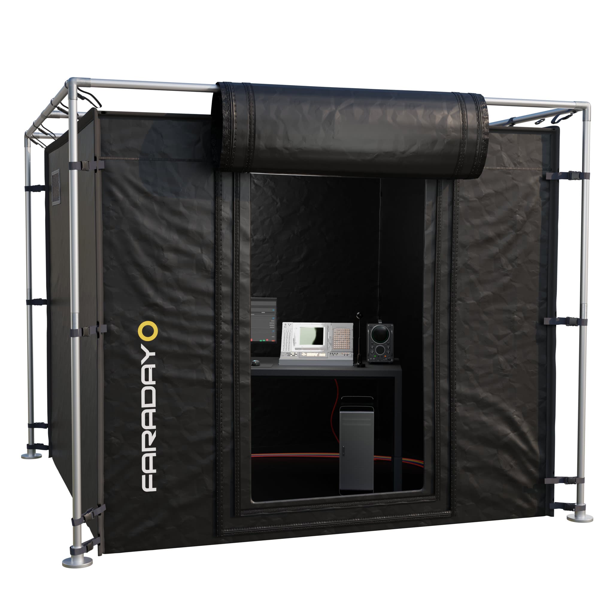X-Large Faraday Tent – LX Black RF/EMI Shielding Enclosure Room (9′ x 9′ x 6.5′) - View 1