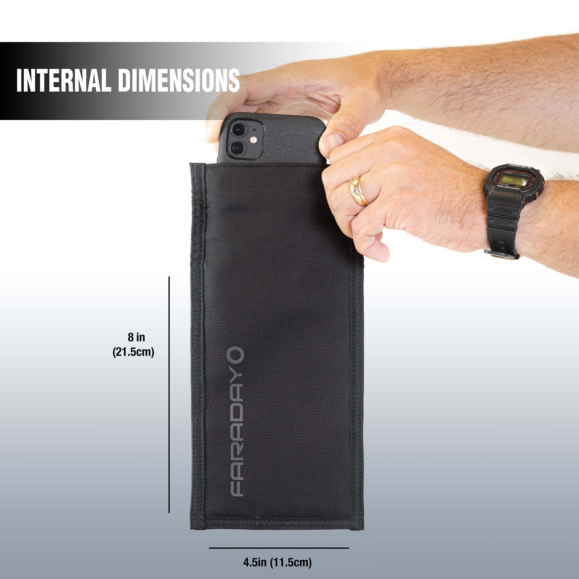 JACKET Pro Faraday CORDURA® Vertical Phone Bag – Magnetic Closure (4.5″ x 8″) - View 1