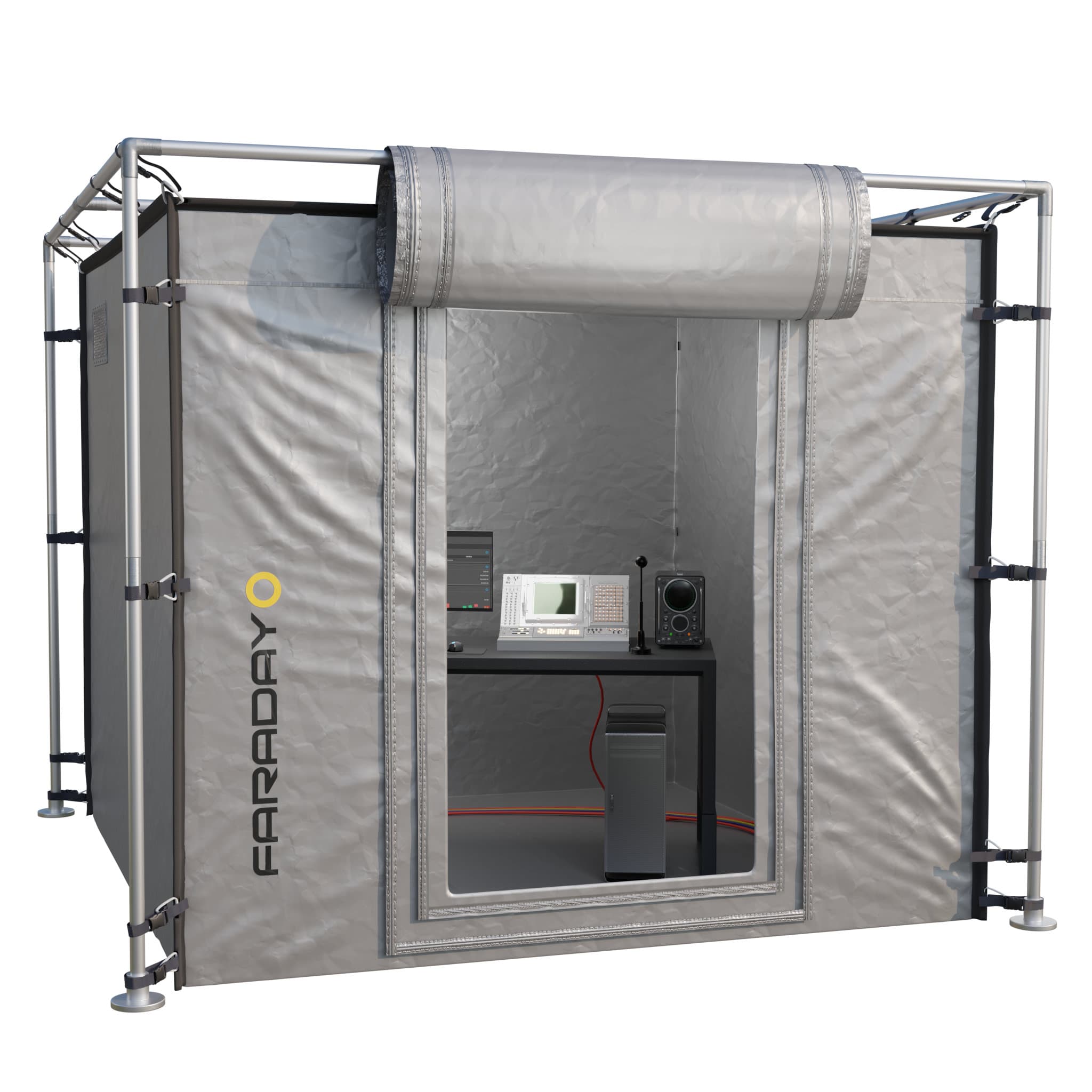 X-Large Faraday Tent – RF/EMI Shielding Enclosure Room (9′ x 9′ x 6.5′) - View 1