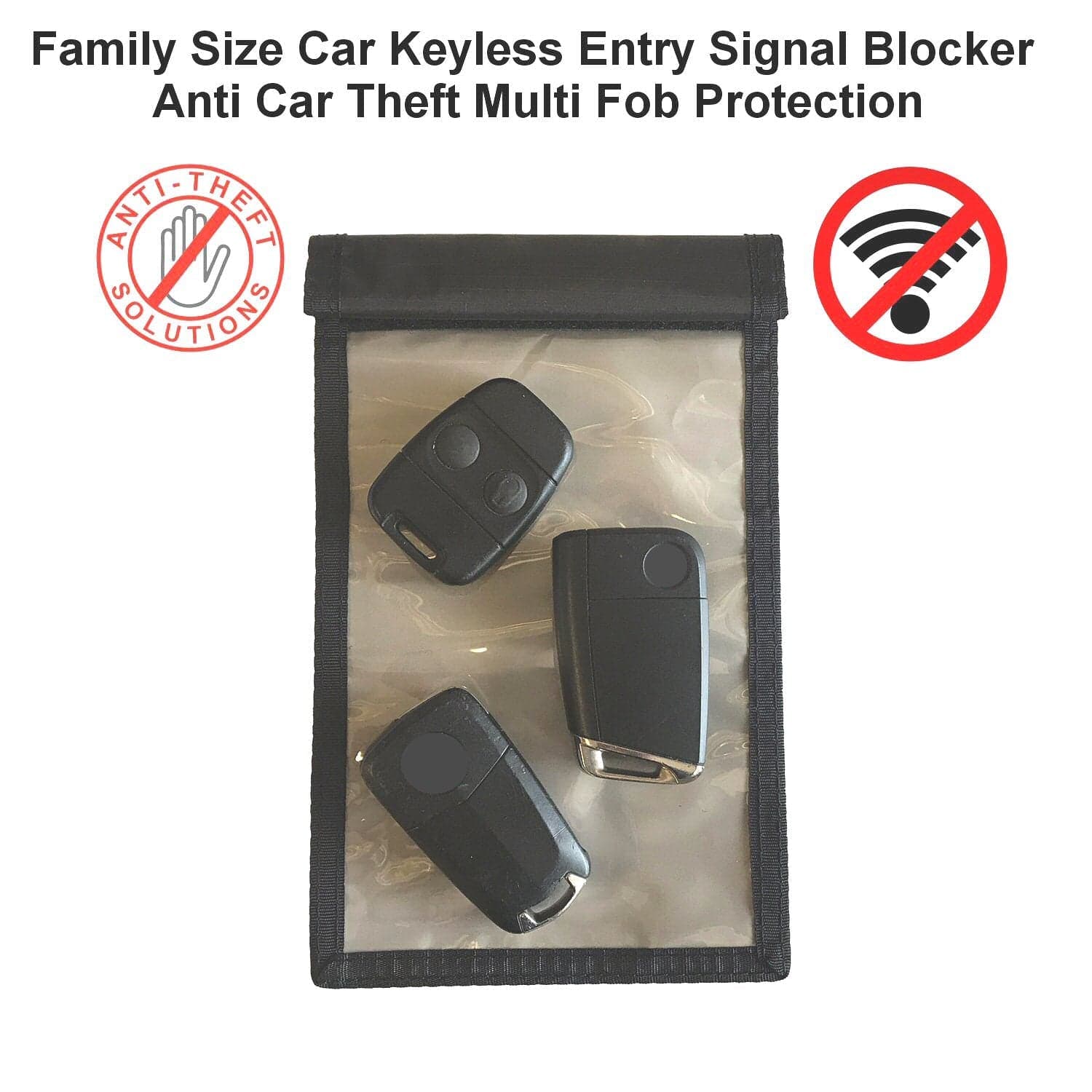 Family Sized Car Key Faraday Bag Signal Blocker for Keyless Car Fob Anti-Theft Protection thumbnail 2