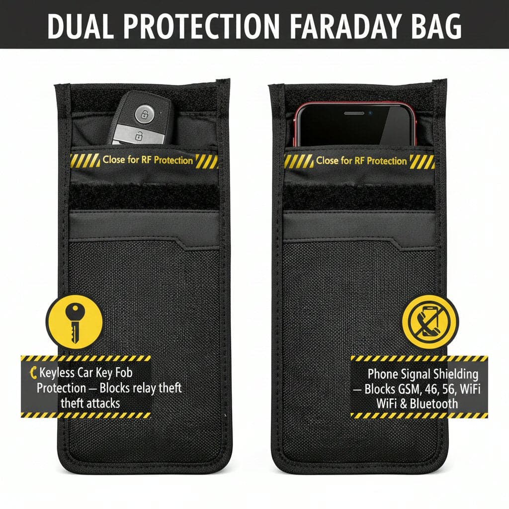 Faraday Bag Signal Blocker VKPS1 - Phone Shield Security Pouch for Smartphones and Keyless Car thumbnail 4