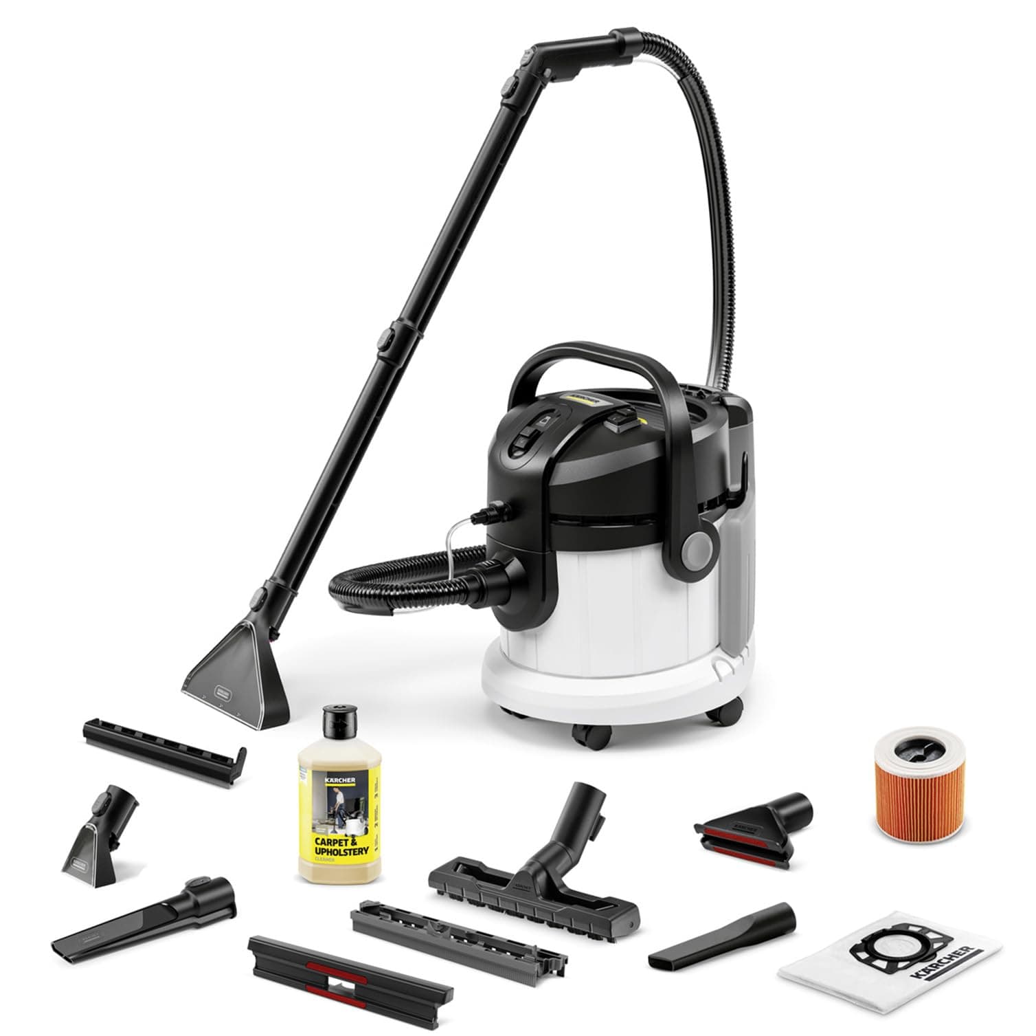 Kärcher SE 4 Plus Tapijtreiniger 1000W 4L, Wit, Dieptereiniging van tapijten en bekleding Open - View 1