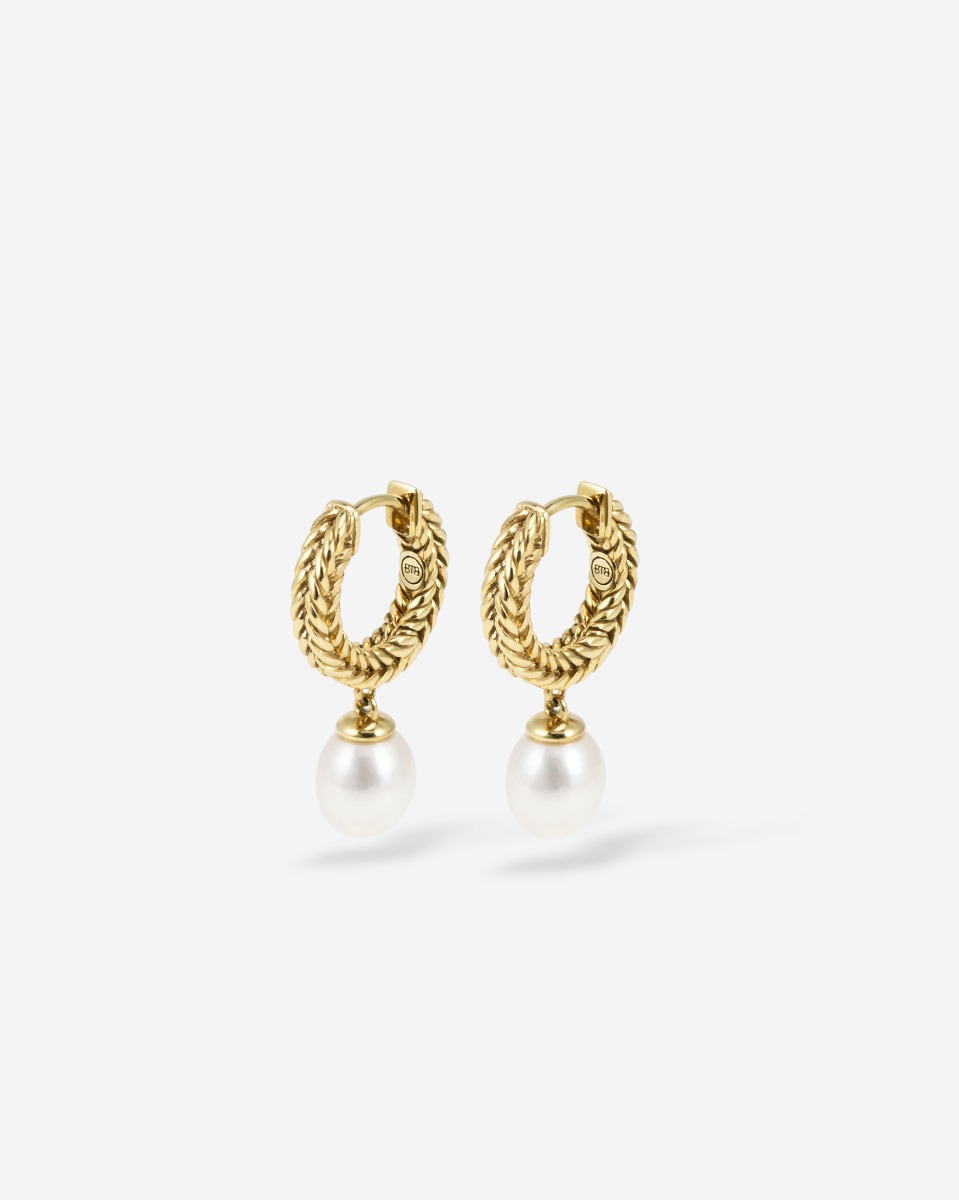 Barbara Hoops Parel Verguld Zilver