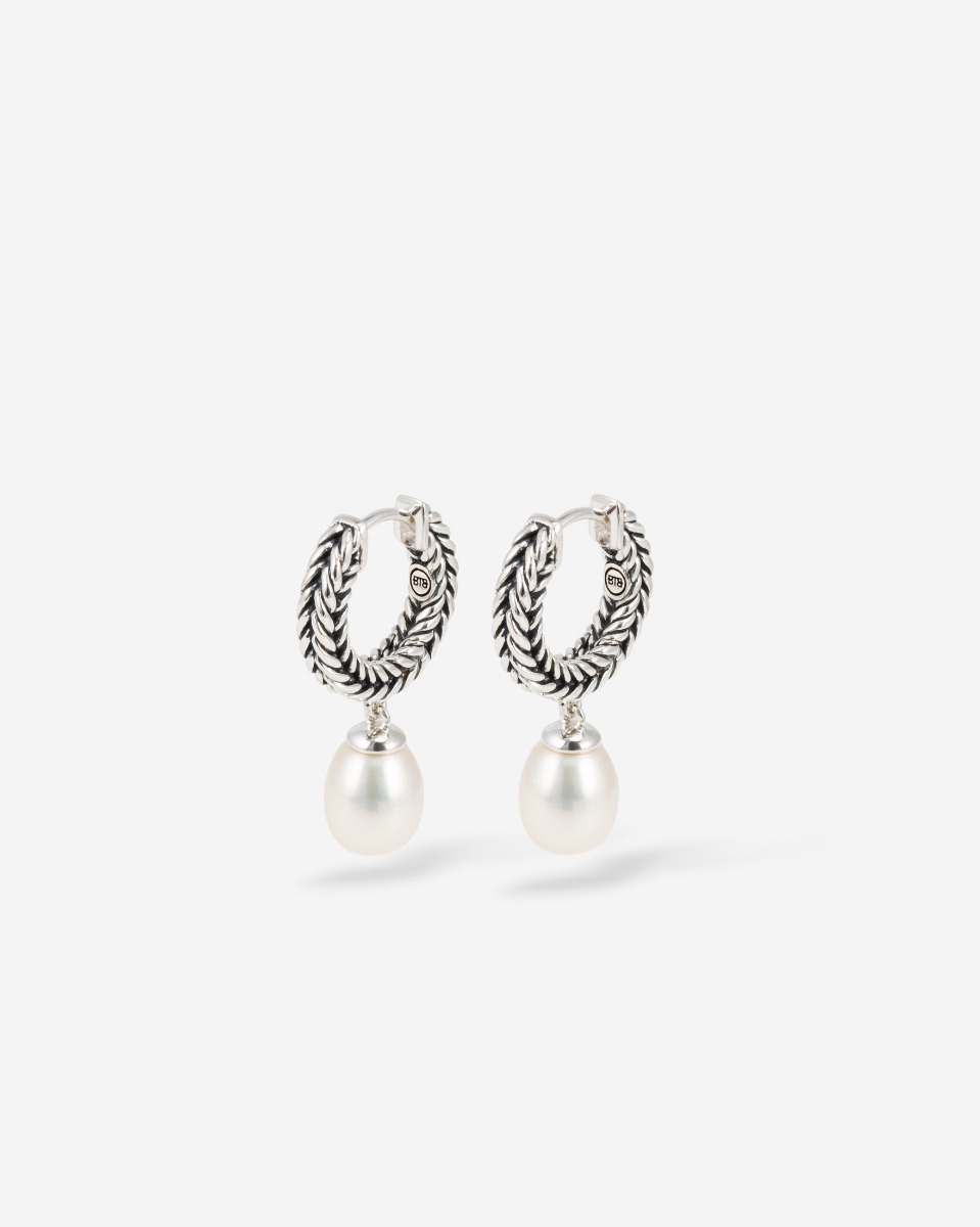 Barbara Hoops Parel Zilver