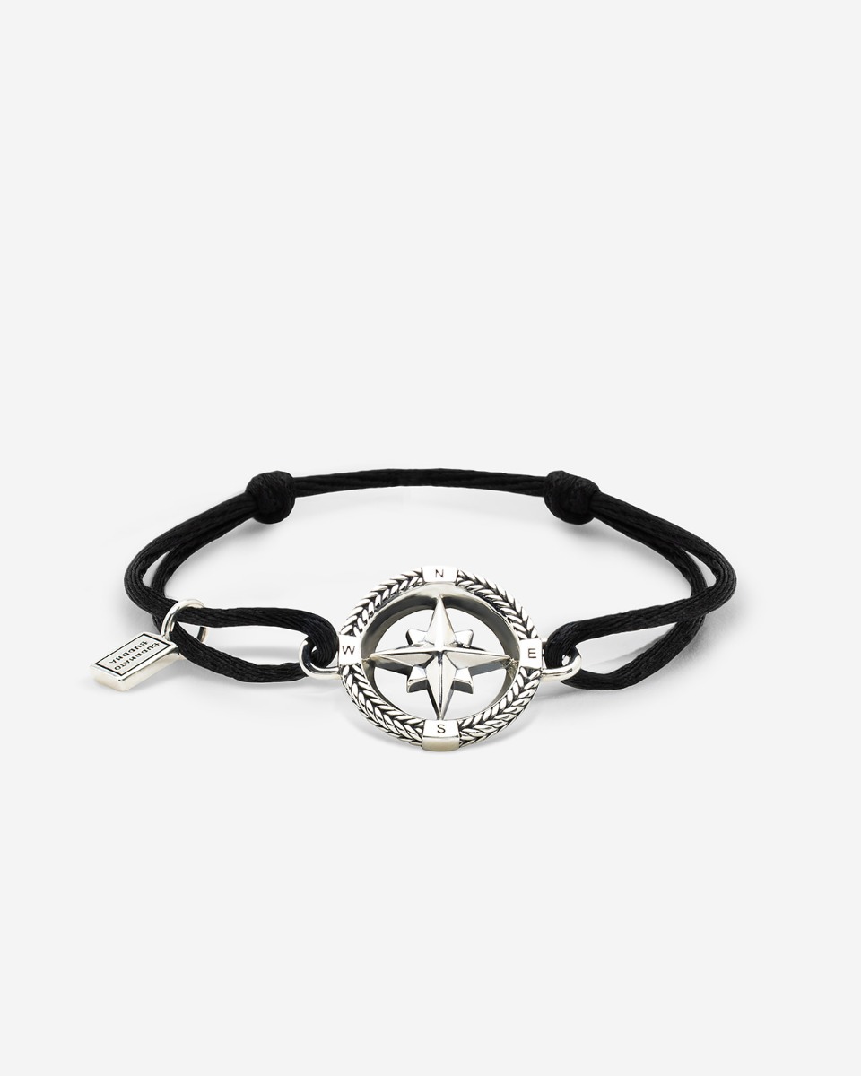 Barbara Mini Kompas Koord Armband Zilver