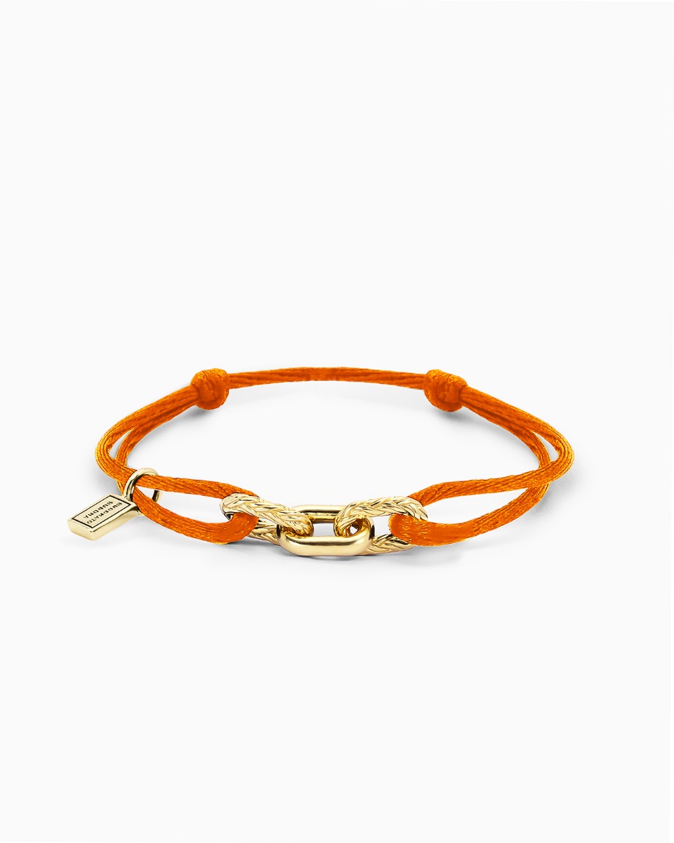 Koord Armband Katja Verguld Oranje