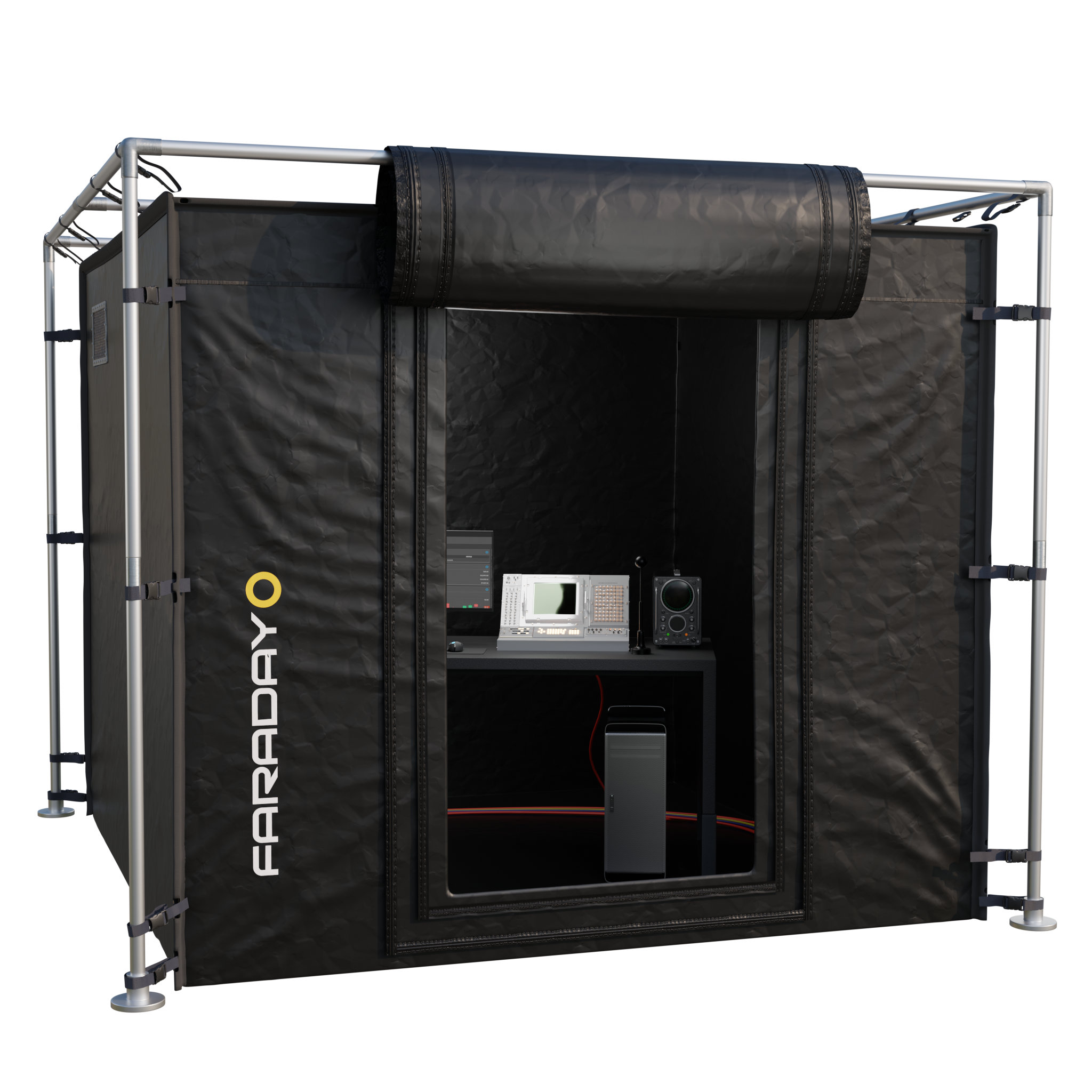 X-Large Faraday Tent – LX Black RF/EMI Shielding Enclosure Room (9′ x 9′ x 6.5′) BERRY COM