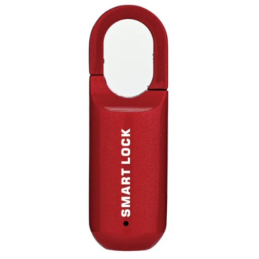 Smart Fingerprint Padlock Biometric Red for Luggage Suitcase Locker Waterproof Portable