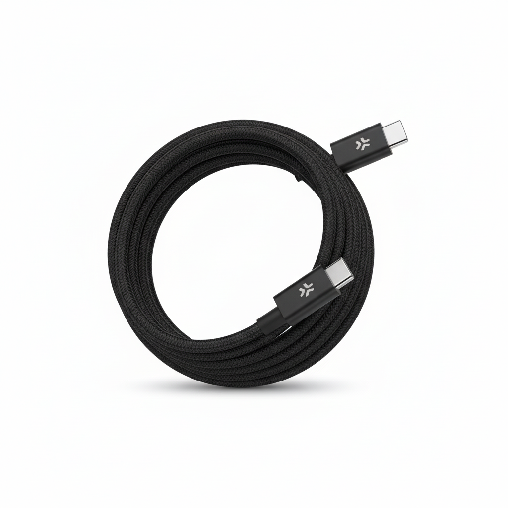 Celly USB-C naar USB-C Kabel 1m Magnetisch Gevlochten Snelladen 60W Anti-Klit