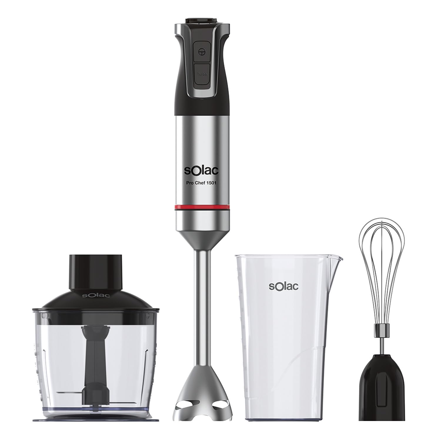 Solac Pro Chef 1501 (BA5618) Staafmixer 1500W met hakmolen, maatbeker en emulgator