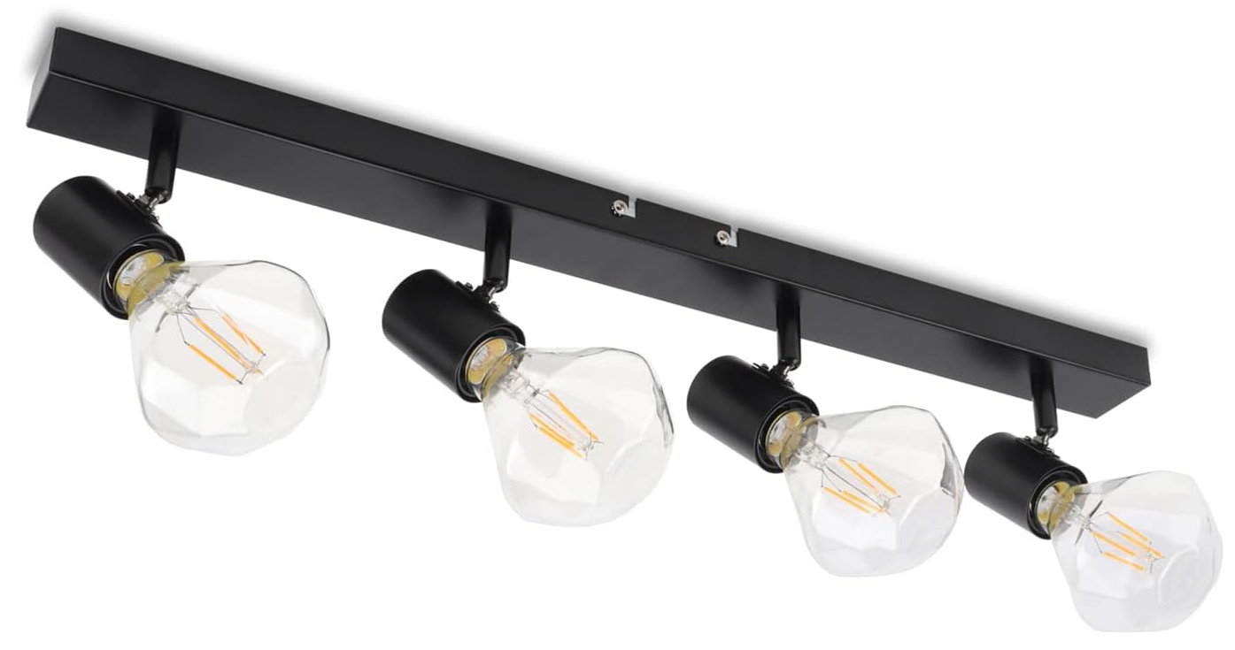 Da light plafondlamp 4 verstelbare spots E27 zwart 230V