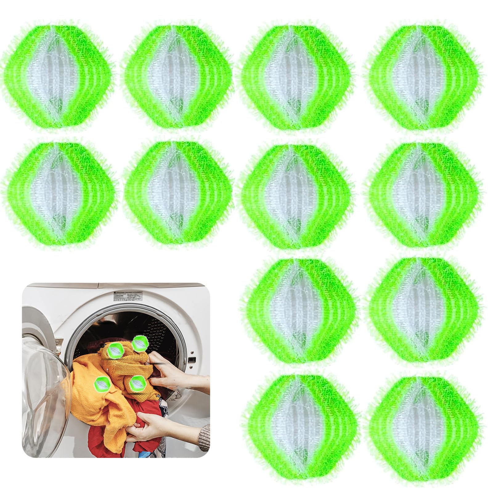 Youghuen MX-003 Wasmachine Pluizenballen Pack 12 Stuks Herbruikbaar en Efficiënt