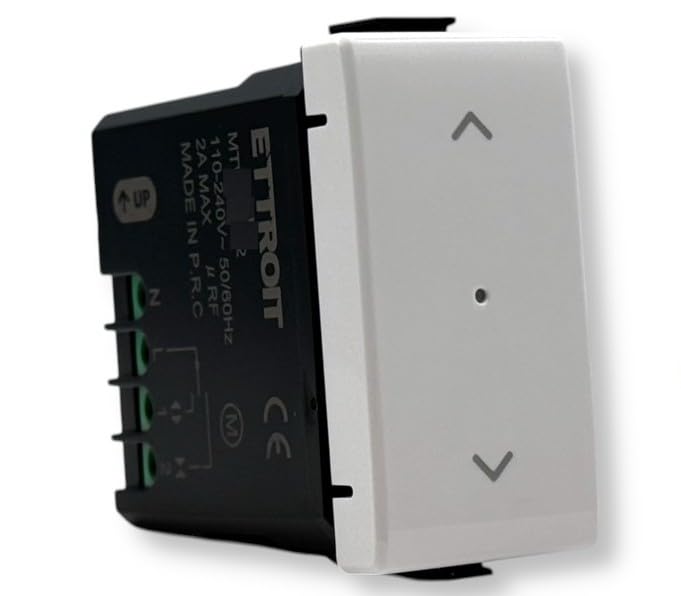 ElektroNova MTZB1202 Slimme Zigbee WiFi-knop voor rolluiken, compatibel met Bticino Matix
