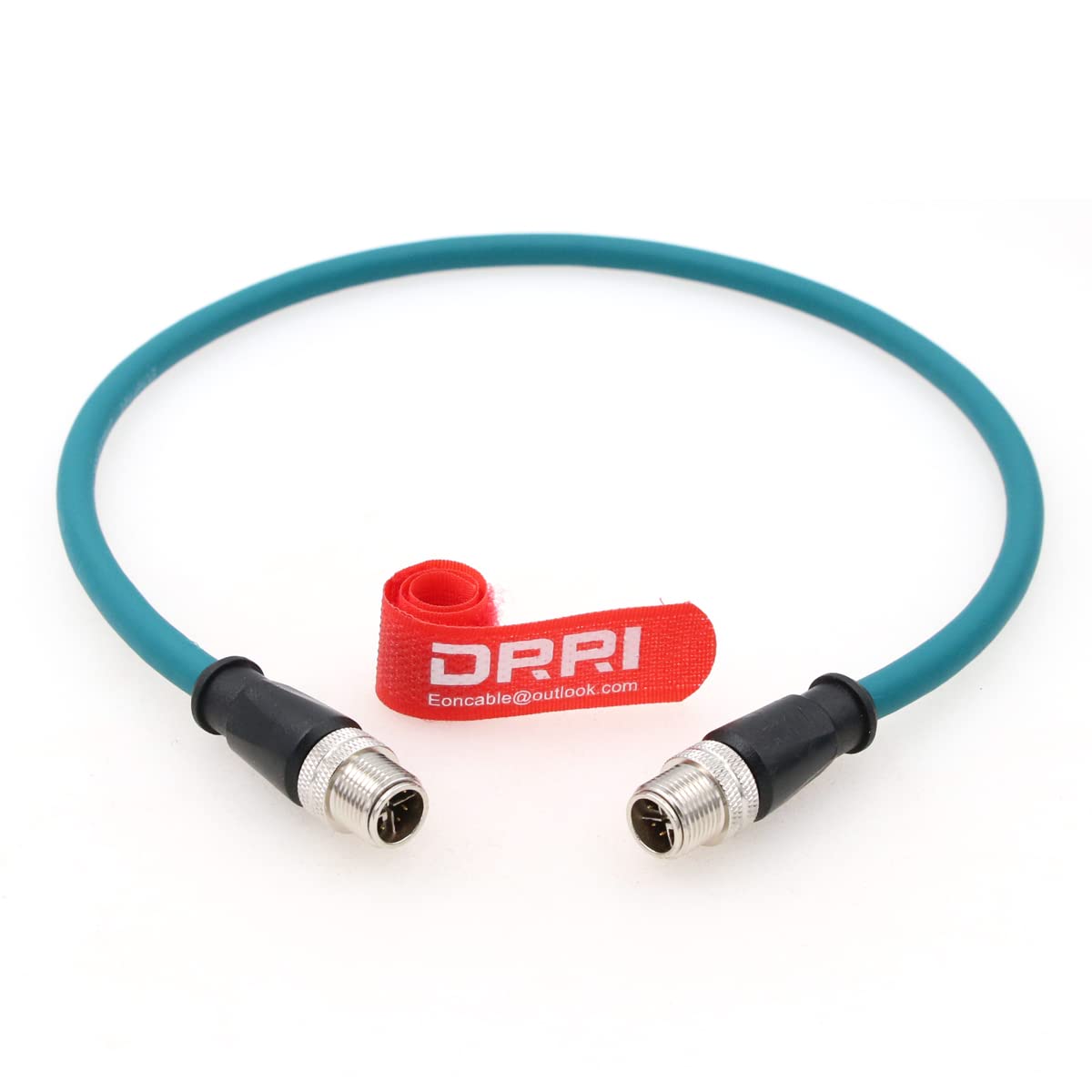 DRRI M12 X-Coded 8 pinnen Ethernetkabel Cat6a Gigabit 50 cm Afgeschermd IP67