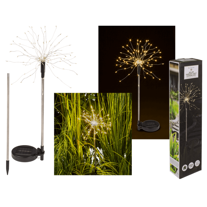 Out of the Blue 220243 Tuinlamp "Paardenbloem", met zonnecel en 120 LED's, hoogte ca. 84 cm