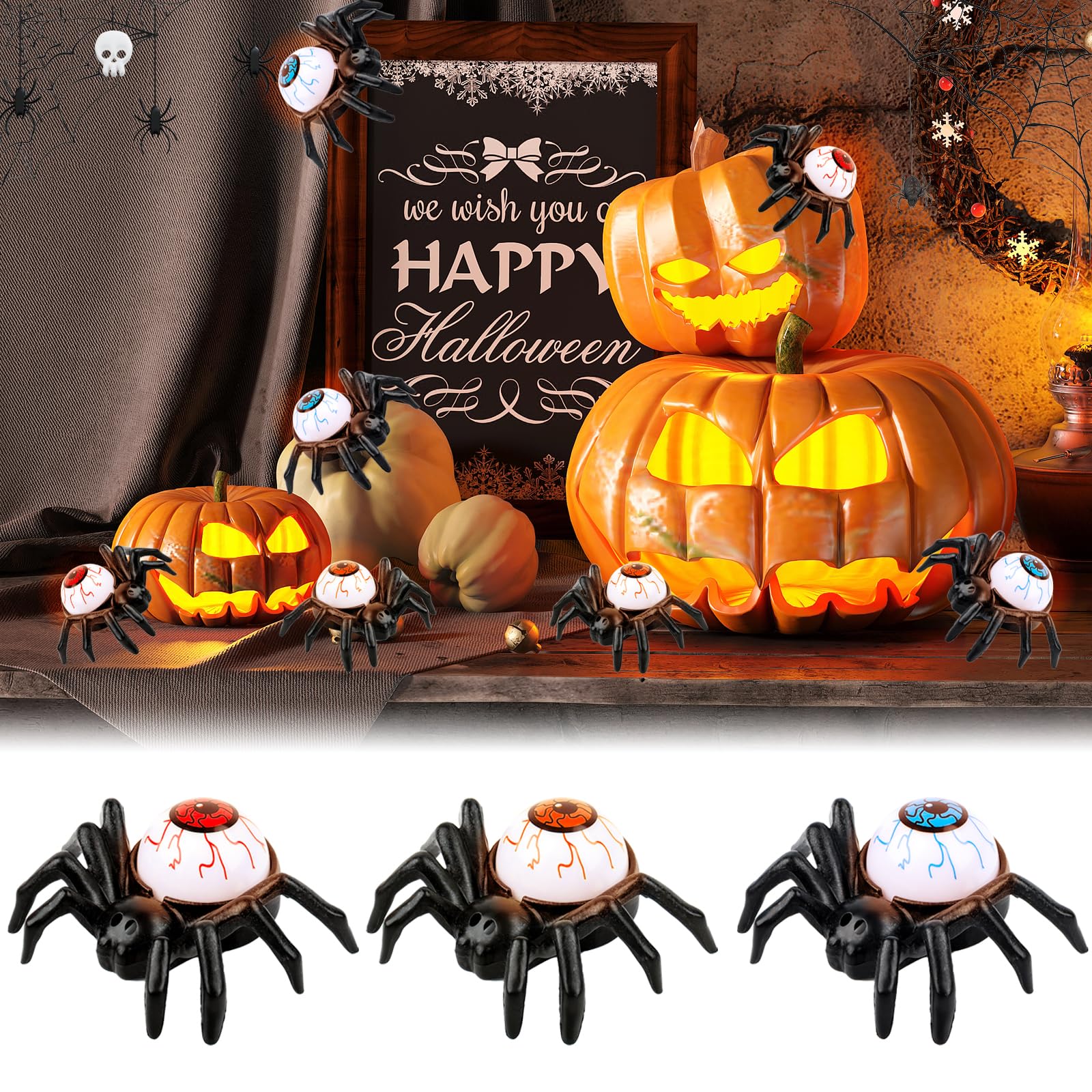 Byffoer Halloween Spin Kaarslicht LED Kaarsen Spin 12 stuks
